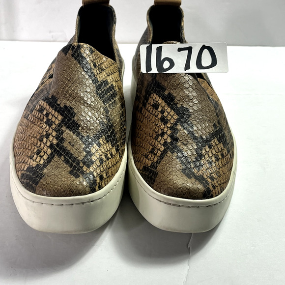 Vince Sneakers Womens 7.5M EUR 37.5 Saxon 2 Snakeskin Leather Platform Slip On - Picture 12 of 12